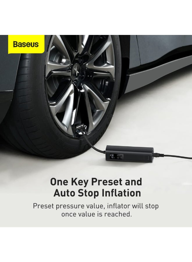 بيسوس مضخة نفخ صغيرة جدًا محمولة ومدمجة باللون الأسود 22 × 4.6 × 4.8 سم CRCQ000001 - Image 5